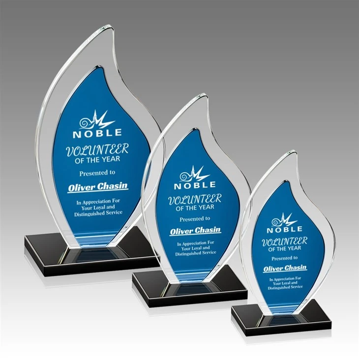Custom Plaque Crystal Flame Trophies high quality