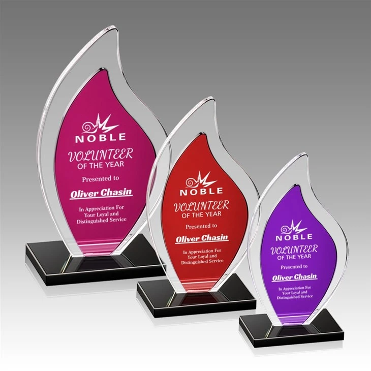 Custom Plaque Crystal Flame Trophies factory
